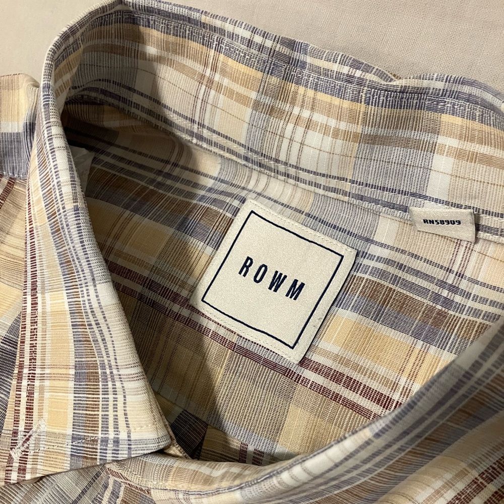 ROWM Men’s Plaid Button-Up Shirt